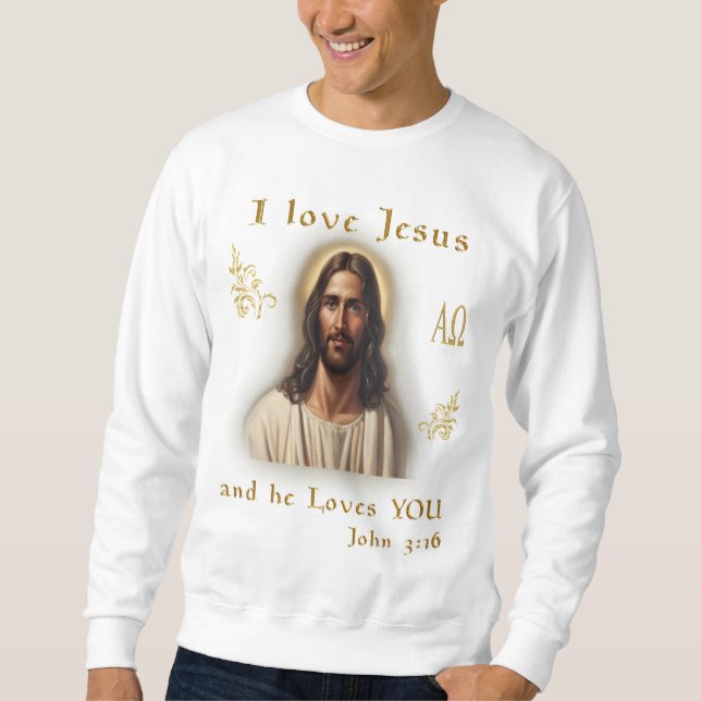 I kärlek Jesus Lång Ärmad Tröja (Framsida)