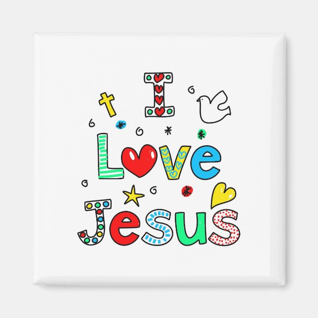 I Kärlek Jesus Magnet (Framsidan)