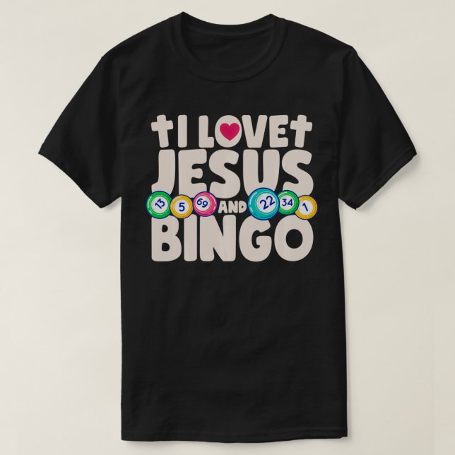 I Kärlek Jesus och Bingo Christian Kor Board Games T Shirt (Design framsida)