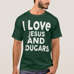 I Kärlek Jesus och COUGARS Funny COUGAR  T Shirt