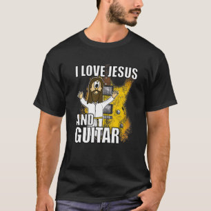 I Kärlek Jesus och Guitar Electric Guitarist Chris T Shirt
