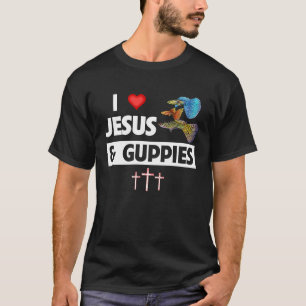 I Kärlek Jesus och Guppies Tropical Rainbow Fish C T Shirt