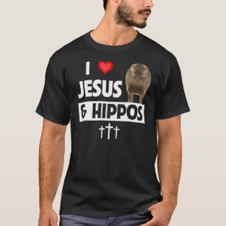 I Kärlek Jesus och Hippos Christian Wildlife Safar T Shirt