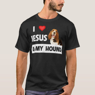 I Kärlek Jesus och min Basset Hound Hund Pappa Pet T Shirt