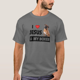 I Kärlek Jesus och min Boxer Hund Mamma Pappa Pet  T Shirt
