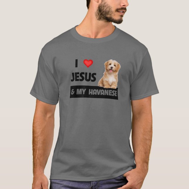 I Kärlek Jesus och min havsegrande Hund Pappa Pet  T Shirt (Framsida)