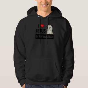 I Kärlek Jesus och min maltesiske förälder i Hund  Hoodie