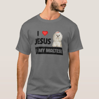 I Kärlek Jesus och min maltesiske förälder i Hund  T Shirt