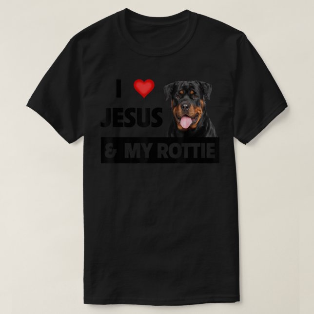 I Kärlek Jesus och min roterande Hund Mamma Pet Pa T Shirt (Design framsida)