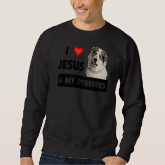 I Kärlek Jesus och min Underbara Pyrenéerna Hund P Lång Ärmad Tröja