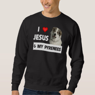 I Kärlek Jesus och min Underbara Pyrenéerna Hund P Lång Ärmad Tröja