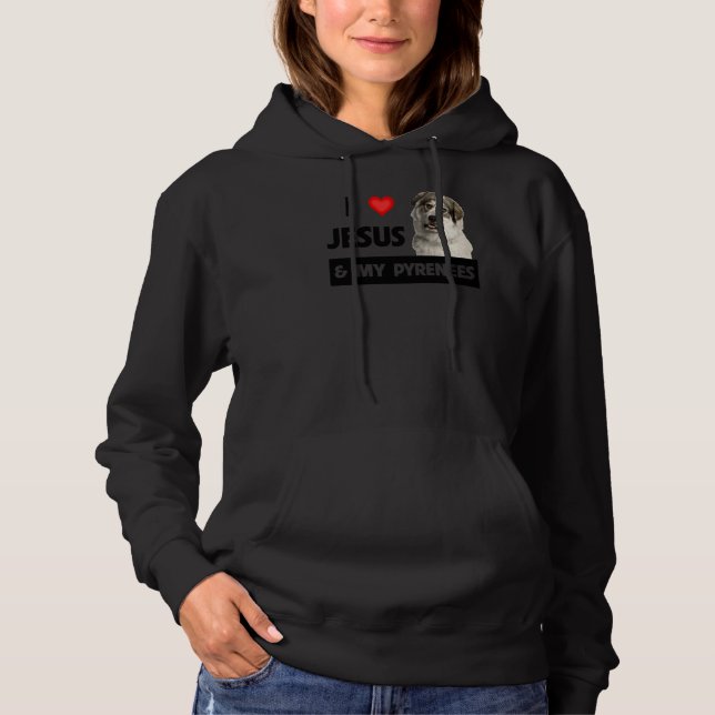 I Kärlek Jesus och min Underbara Pyrenéerna Hund P T Shirt (Framsida)