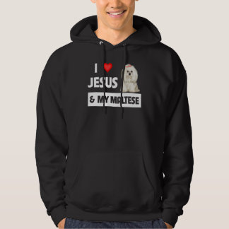 I Kärlek Jesus och mitt maltesiska Hund Pappa Malt Hoodie