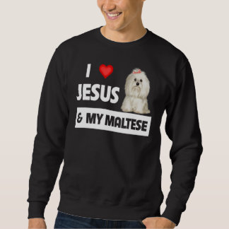 I Kärlek Jesus och mitt maltesiska Hund Pappa Malt Lång Ärmad Tröja