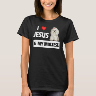 I Kärlek Jesus och mitt maltesiska Hund Pappa Malt T Shirt