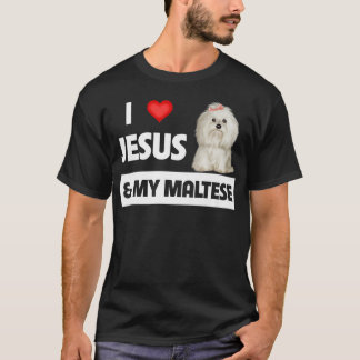 I Kärlek Jesus och Mitt maltesiska Hund Pappa Malt T Shirt