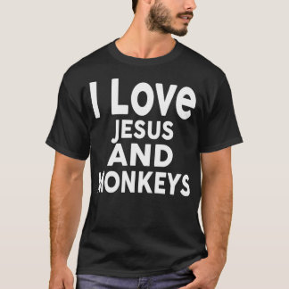 I Kärlek Jesus och MonKEYS Funny MONKEY T Shirt