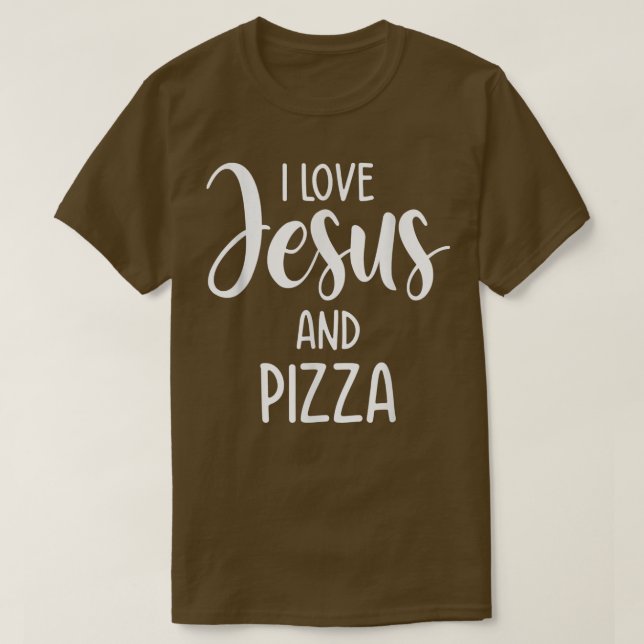 I Kärlek Jesus och Pizza Italia Food Pizza Älskare T Shirt (Design framsida)
