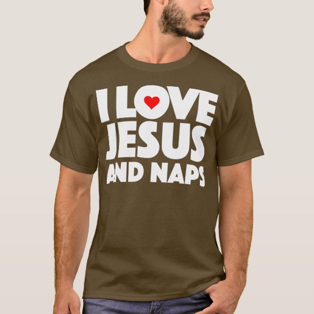 i kärlek jesus och Religiösa Church of Naps T Shirt (Framsida)