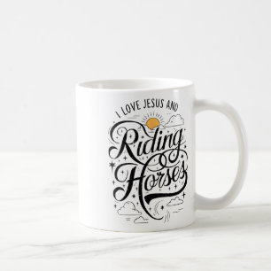 I Kärlek Jesus och Riding Horseback Girls Wom Kaffemugg
