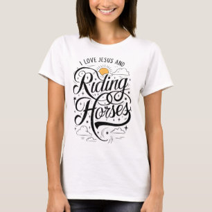 I Kärlek Jesus och Riding Horseback Girls Wom T Shirt