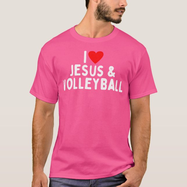I Kärlek Jesus och Volleyball T Shirt (Framsida)