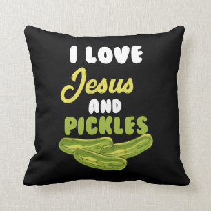 I Kärlek Jesus & Pickles - Religiösa Vegetarian Kudde