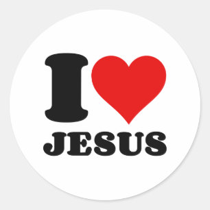 i kärlek jesus runt klistermärke