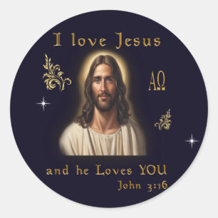 I kärlek Jesus Runt Klistermärke