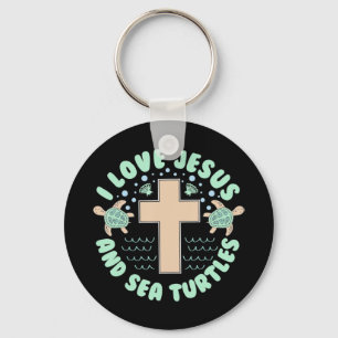 I Kärlek Jesus & Sea Turtles Christian Faith Kor B Nyckelring