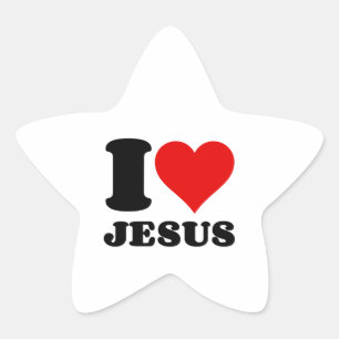 I KÄRLEK JESUS STJÄRNFORMAT KLISTERMÄRKE