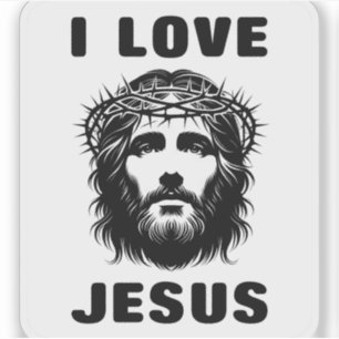 I Kärlek Jesus (svart) Klistermärken