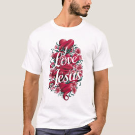 I Kärlek Jesus T-Shirt Religion Christian