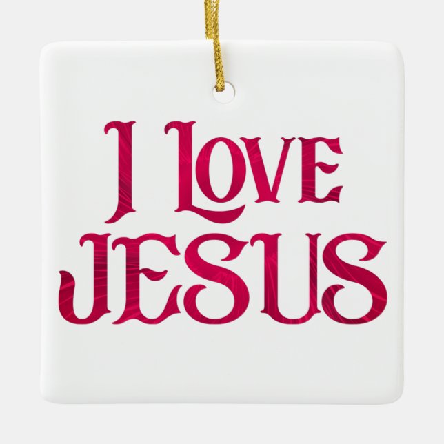 I Kärlek Jesus Typografi-citat Julgransprydnad Keramik (Framsida)
