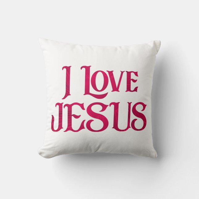 I Kärlek Jesus Typografi-citat Kudde (Framsida)