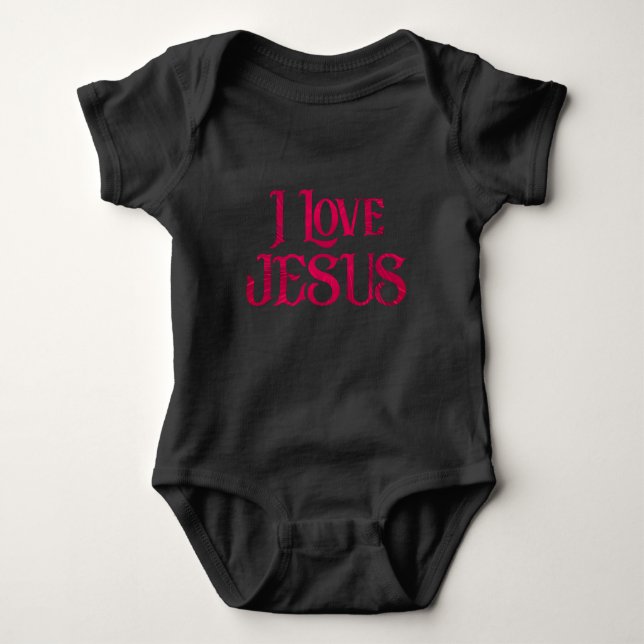 I Kärlek Jesus Typografi-citat T Shirt (Framsida)