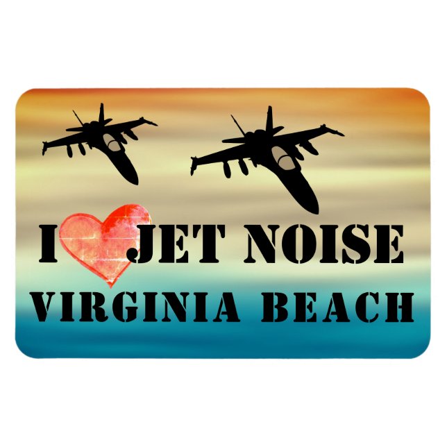 I Kärlek Jet Noise Virginia Beach Magnet (Horisontell)