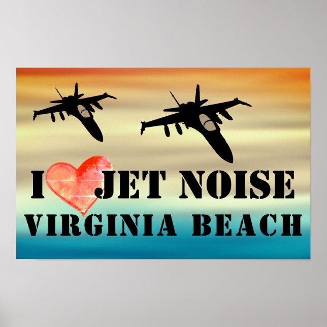 I Kärlek Jet Noise Virginia Beach Poster (Framsidan)