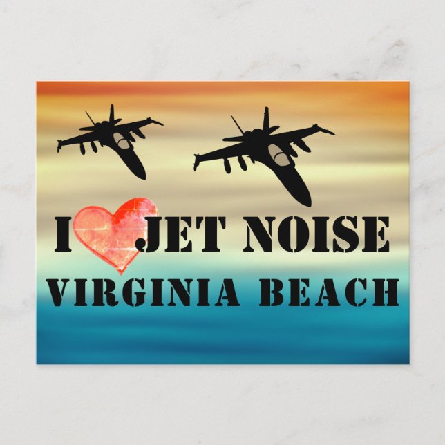 I Kärlek Jet Noise Virginia Beach Vykort (Framsida)