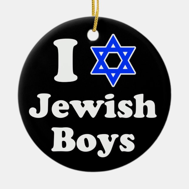 I Kärlek Jewish Boys Julgransprydnad Keramik (Framsidan)