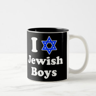 I Kärlek Jewish Boys Två-Tonad Mugg