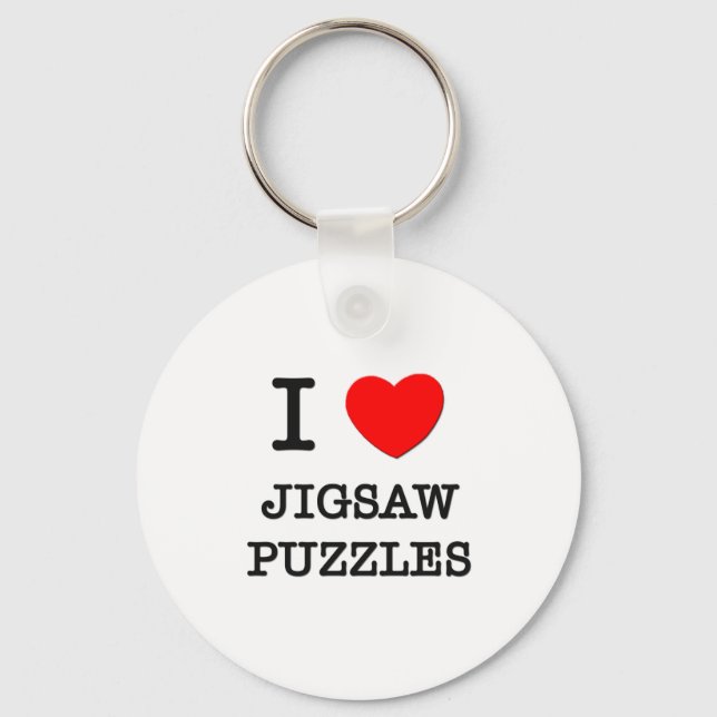 I Kärlek Jigszawa Puzzles Nyckelring (Framsida)