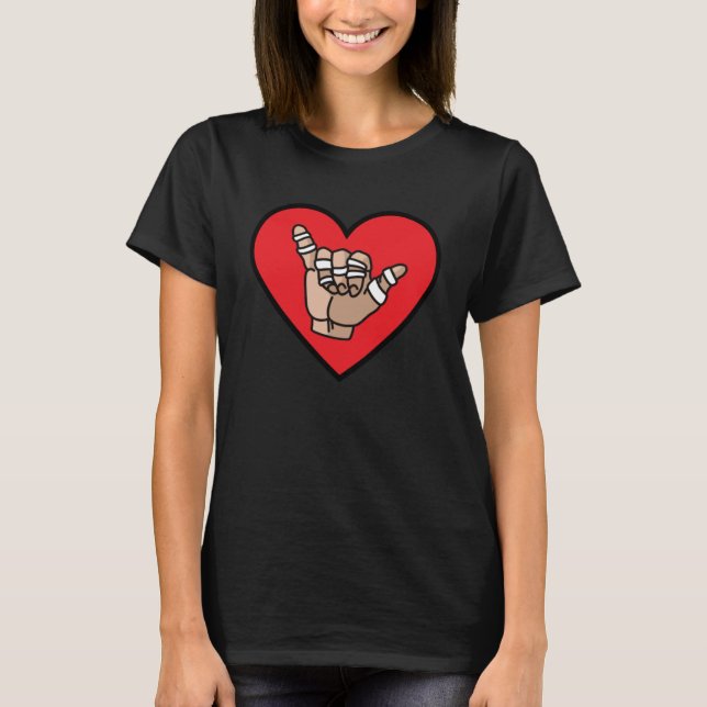 I kärlek Jiu Jitsu BJJ Brazilian Jiu Jitsu Heart V T Shirt (Framsida)