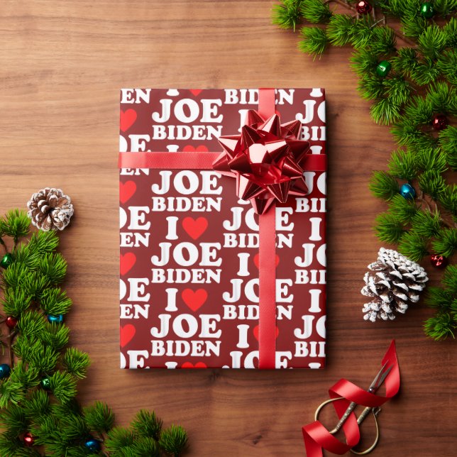 I Kärlek Joe Biden | Joe Biden Heart Gift Presentpapper (Julgåva)