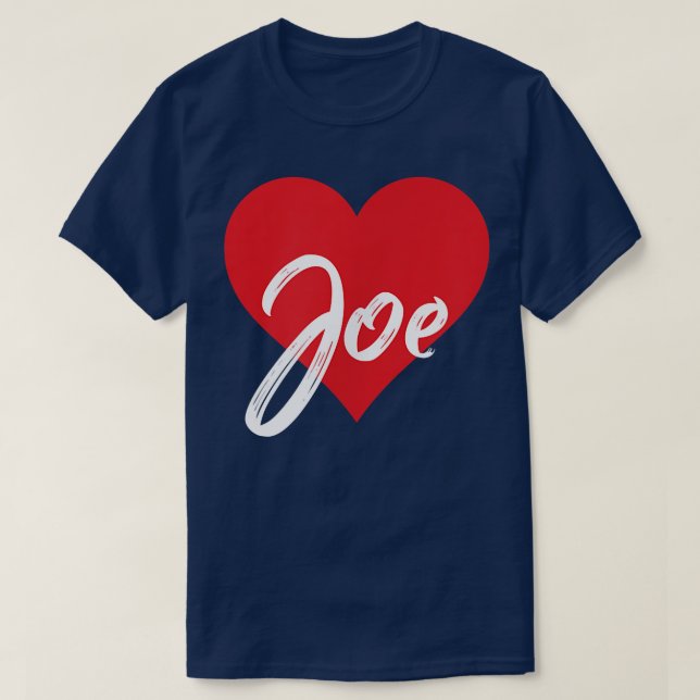 I Kärlek Joe First Namn Tshirt I Heart Named T Shirt (Design framsida)