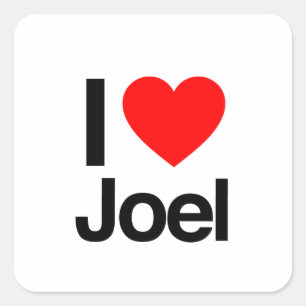 i kärlek joel fyrkantigt klistermärke