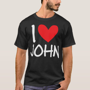 I Kärlek John Namn Personlig Manar Guy BFF Friend T Shirt