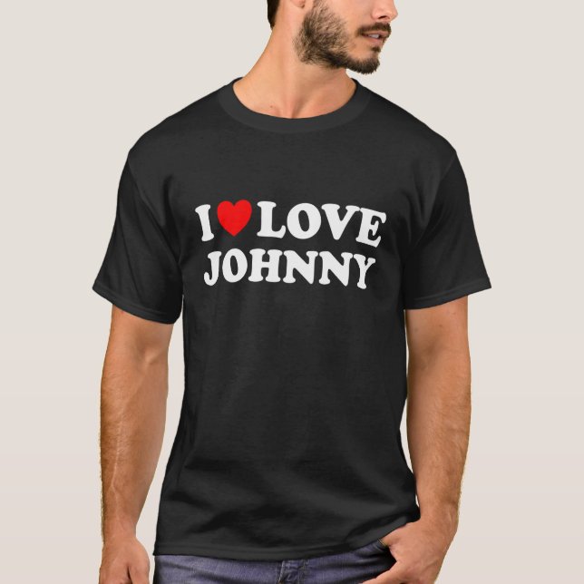 I Kärlek Johnny I Heart Johnny T Shirt (Framsida)