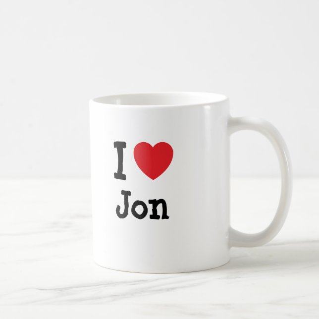 I kärlek Jon hjärta T-Shirt Kaffemugg (Höger)