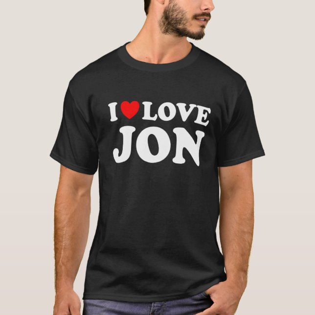 I Kärlek Jon I Heart Jon T Shirt (Framsida)